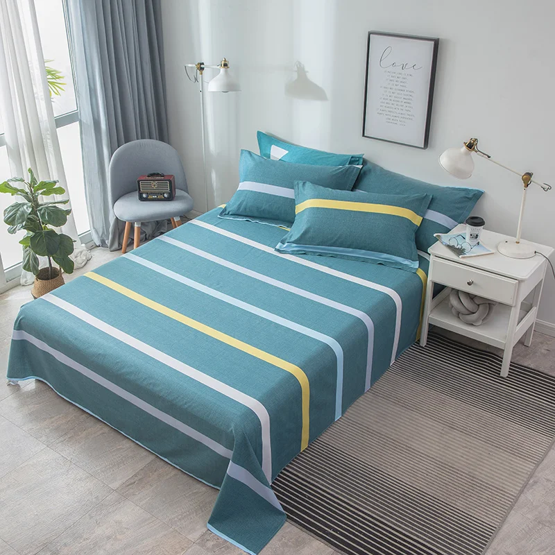King size простыня с наволочкой один двойной queen Постельное белье модный полосатый