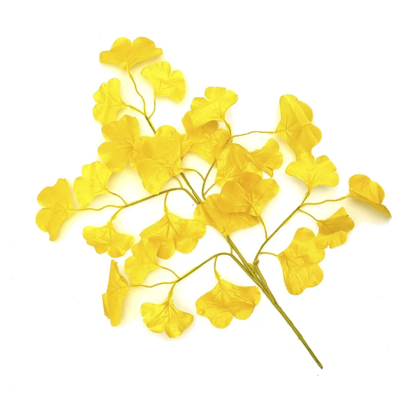 Новинка искусственные зеленые листья Ginkgo Biloba 12 шт./компл. растения для свадебной