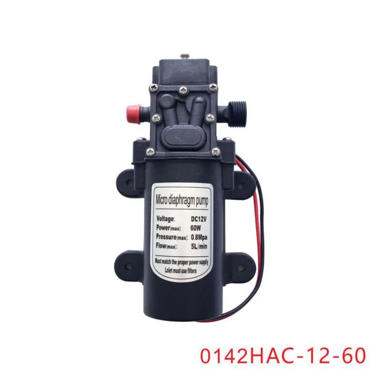 DC 12V 24V 5L/min 60W Мембранный самовсасывающий мини водяной насос высокого