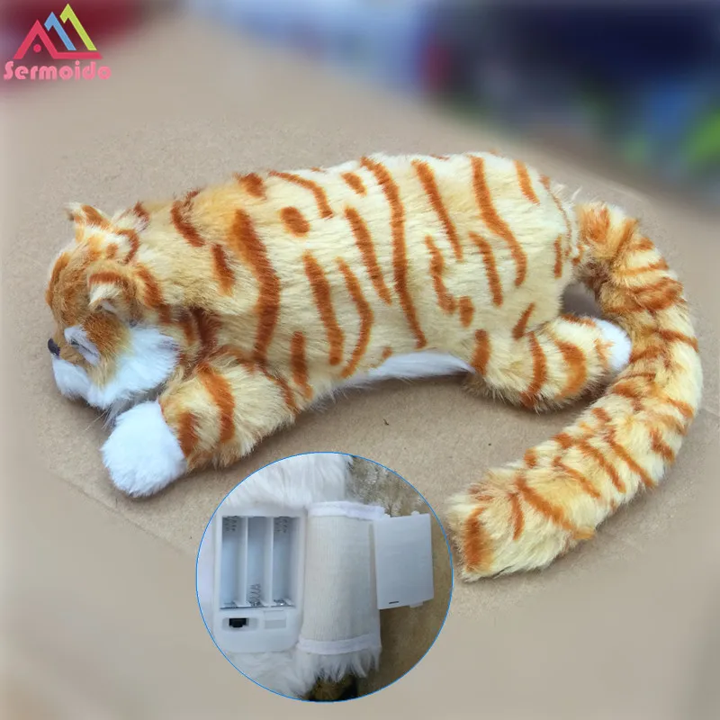 Sermoido 11 ''30 см смешной Смеющийся Кот рулон электронные игрушки для домашних животных моделирование животных Робот кошки игрушки для детей Подарки DBP322 - Цвет: Цвет: желтый