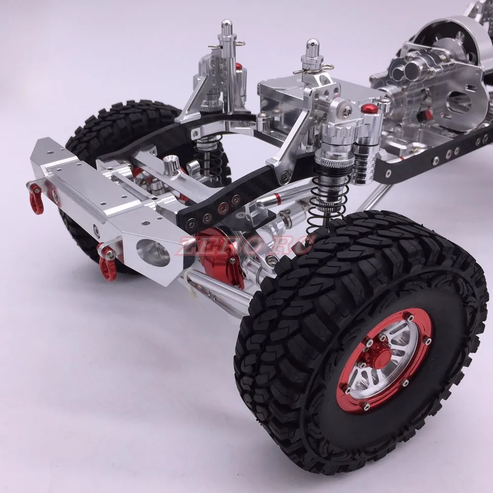 Cool Racing CNC 1/10 Рок Гусеничный алюминиевый осевой SCX10 шасси W/карбоновая рама колесная база 313 мм серебро