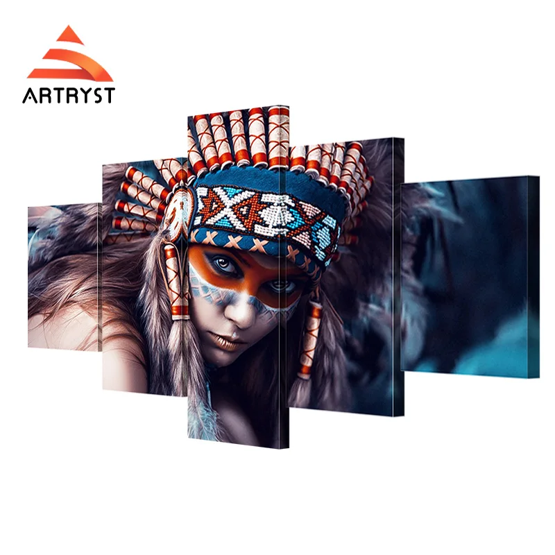 5 хлеб модульная фотография Индийской Девушки HD Печать на холсте ретро дома