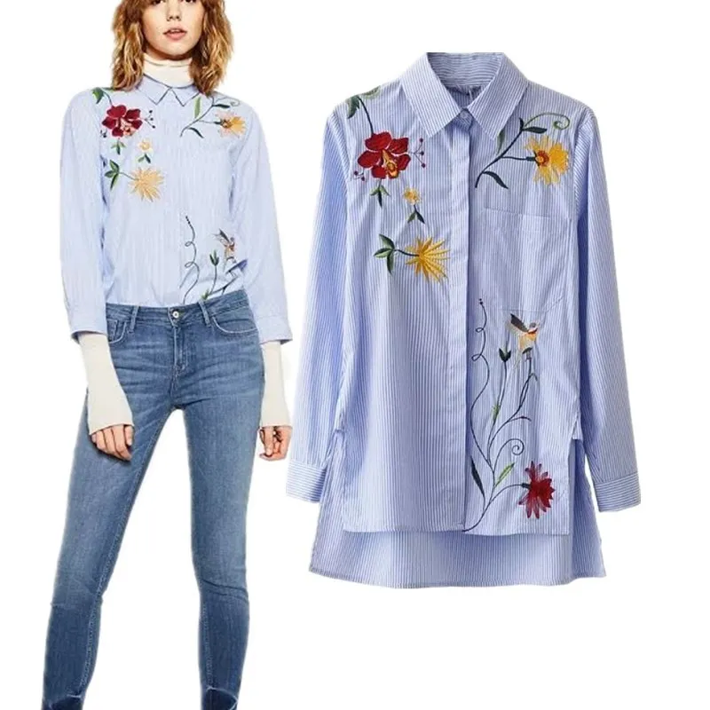 Вечерний Топ 2018 Летняя женская блузка из хлопка с цветочной вышивкой Женская