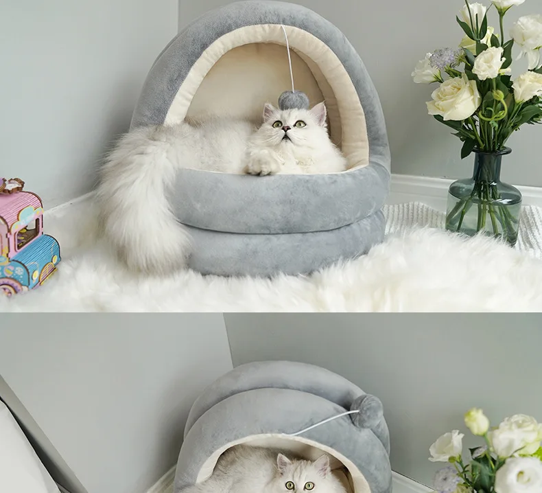 Мягкий теплый зимний домик для кошек, собак, животных, щенков, пещеры, коврик для сна, гнездо, питомник, товары для домашних животных, собачий домик для кошек