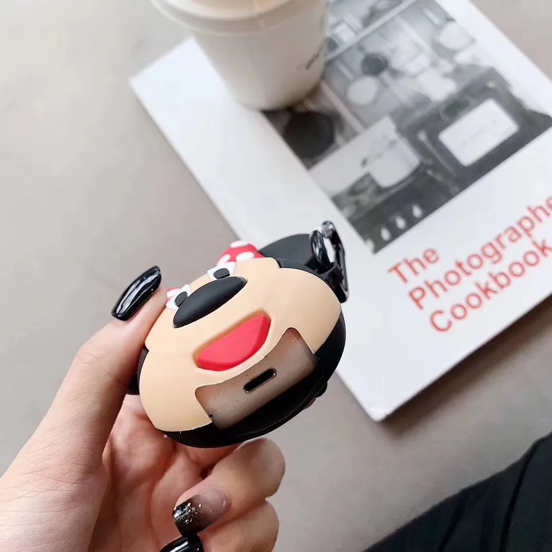 Чехол для наушников для Airpods 2, чехол, силиконовый, медведь, кошка, свинья, Мультяшные наушники, чехол для Apple Air pods 1, чехол для Earpods, брелок для ключей