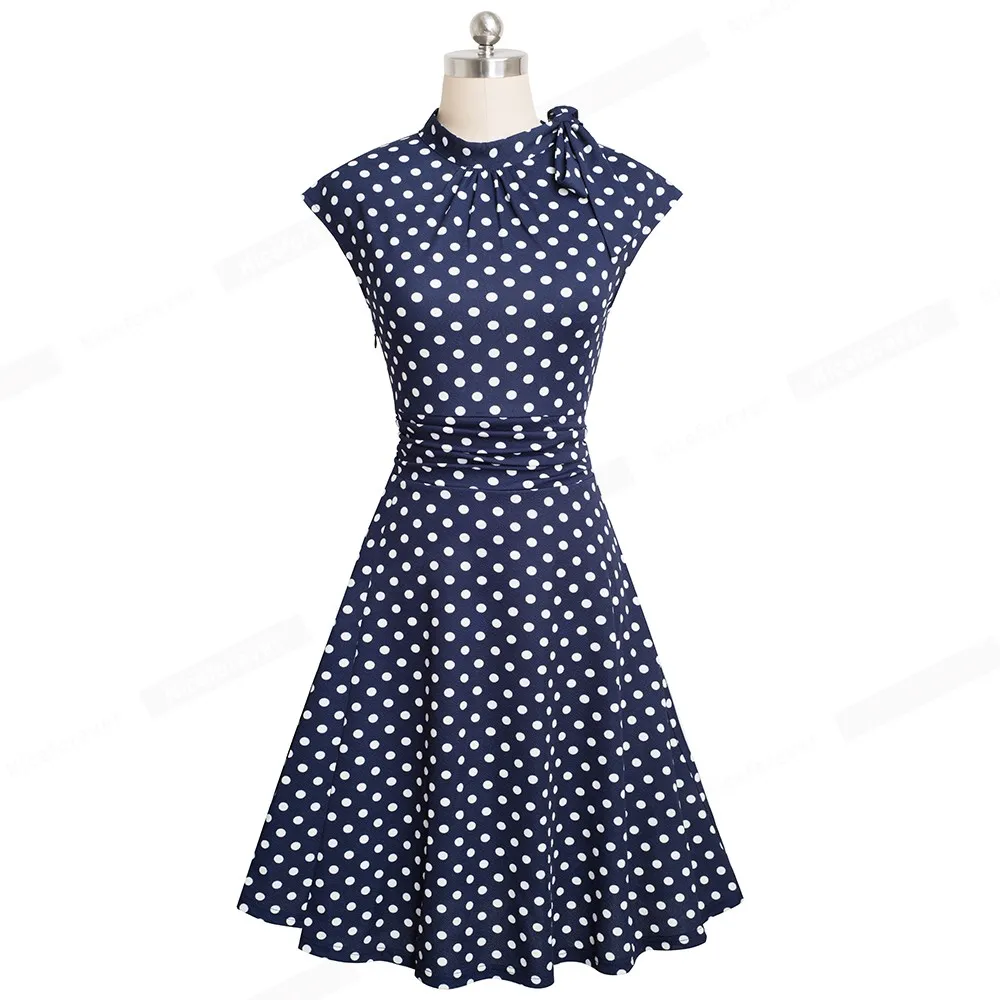 Хорошее-forever Ретро Винтаж горошек плиссированные Pinup vestidos рабочие деловые вечерние трапециевидные качели расклешенное женское платье A145