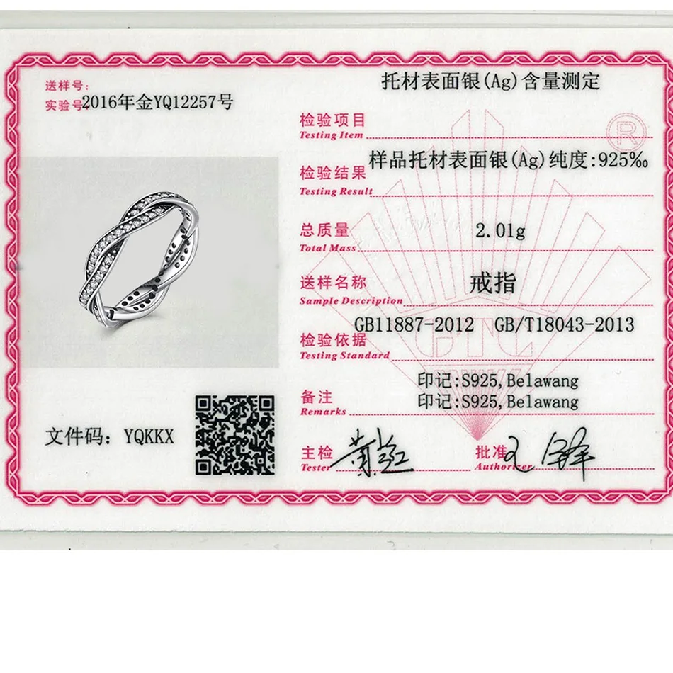 Аутентичные 925 стерлингового серебра поворот судьбы прозрачными камнями для