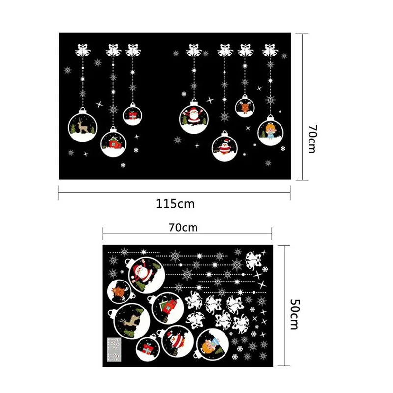 Christmas Room Santa Claus Snowmen Elk Wall Stickers Window decor | Дом и сад