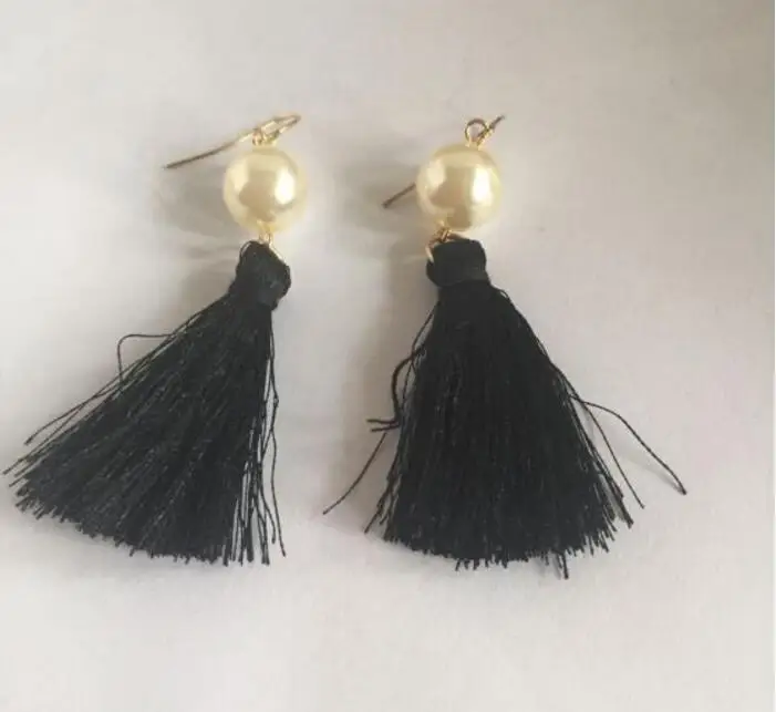 Женские серьги с искусственным жемчугом и кисточками в богемном стиле|female