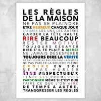 fashion france home rule wall decor decals home stickers art vinyl murals les regles