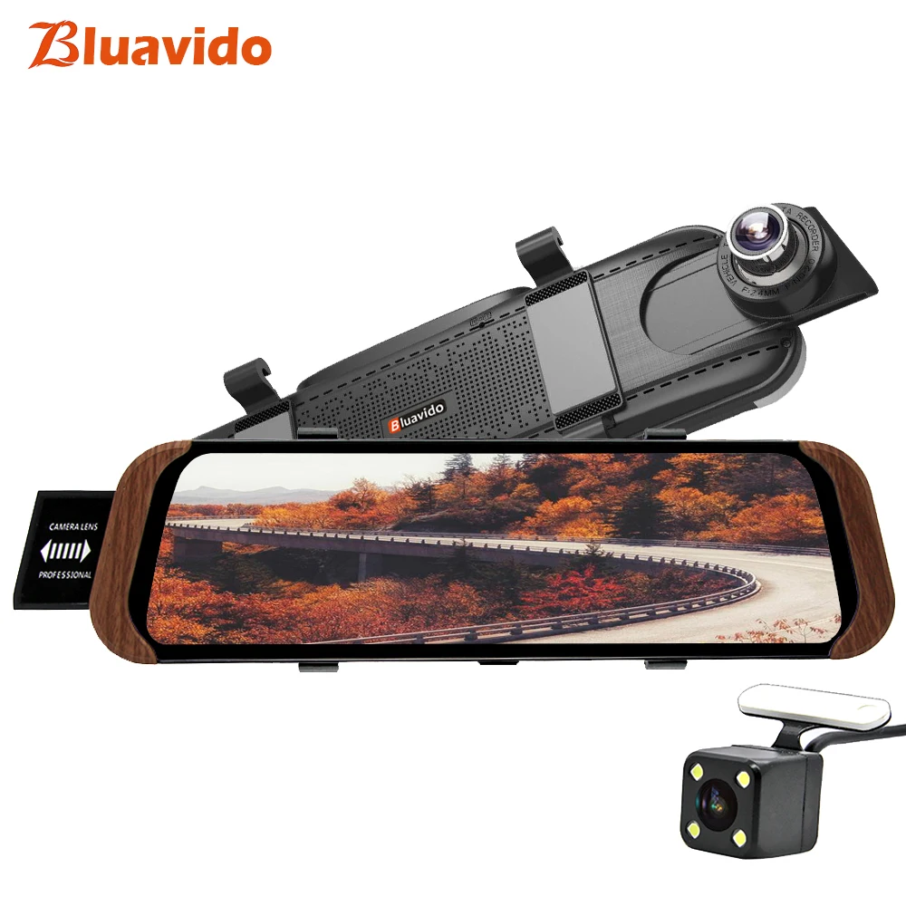 Bluavido 10 дюймов 4G ADAS Android Автомобильное зеркало заднего вида DVR камера GPS навигация