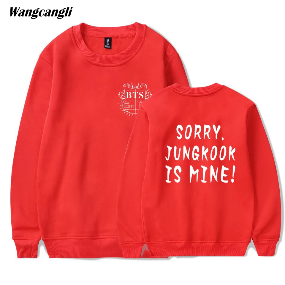 Wangcangli модный принт жаль JUNGKOOK мой Костюмы с О-образным вырезом длинным рукавом