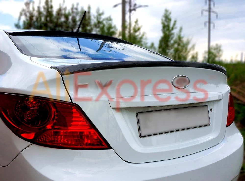 Спойлер для Hyundai Solaris 2011-2014- ABS пластик Декор дизайн спортивные стили