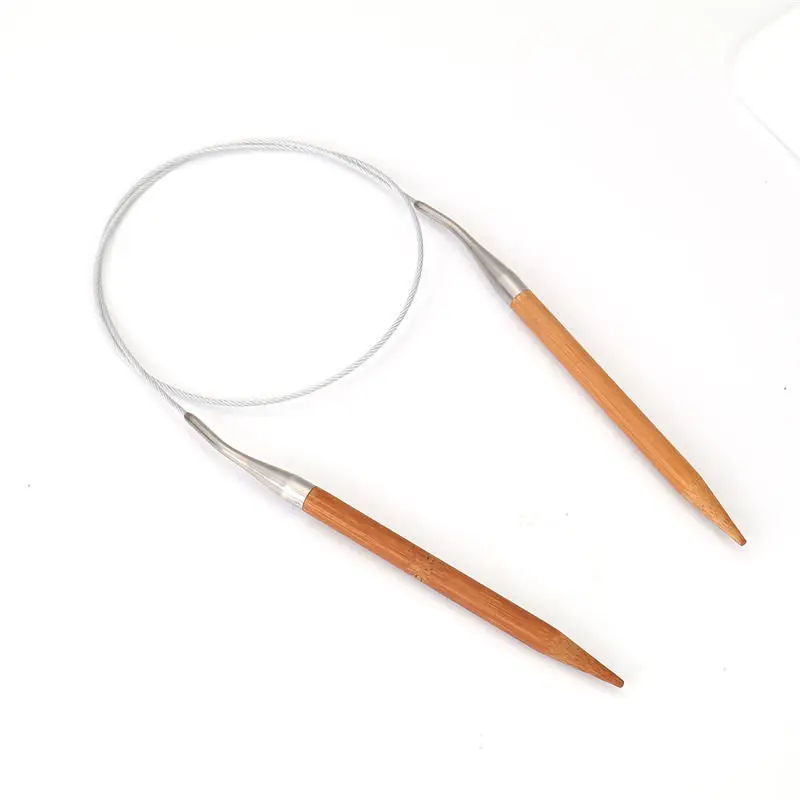 

DoreenBeads 7mm Bamboo Stainless Steel Circular Knitting Needles Weave Sweater Hand Sewing Accessory 80cm(31 4/8") long, 1 Pair