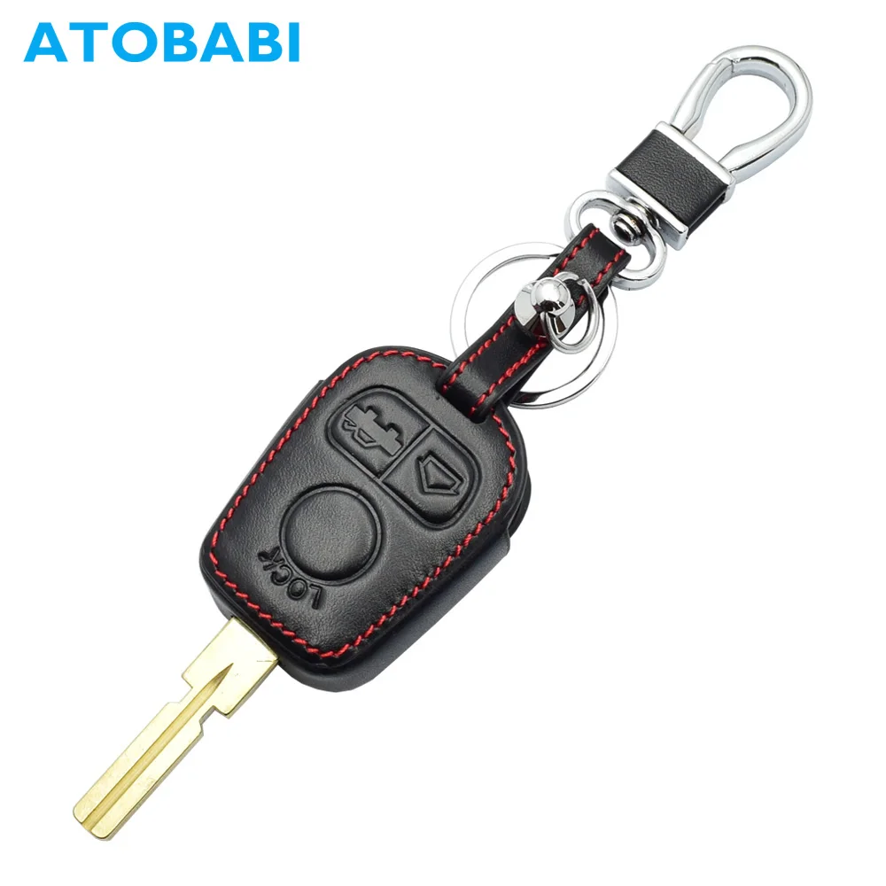 ATOBABI 3 кнопки кожаный чехол для ключей автомобиля брелок аксессуары BMW E31 E32 E34 E36 E38
