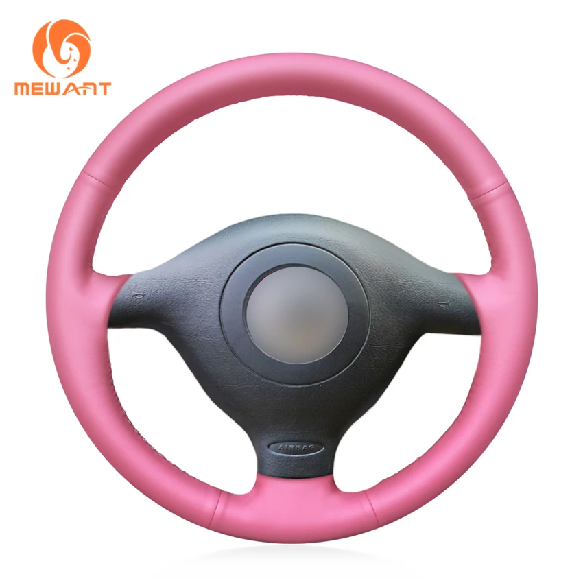 Розовый искусственный кожаный чехол руль для Volkswagen VW Golf 4 1998 2004 Passat B5 1996 2005 поло