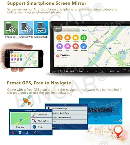 Android6.0 7 дюймов gps Navi Автомобильный dvd плеер в головном блоке 2din автомобильный