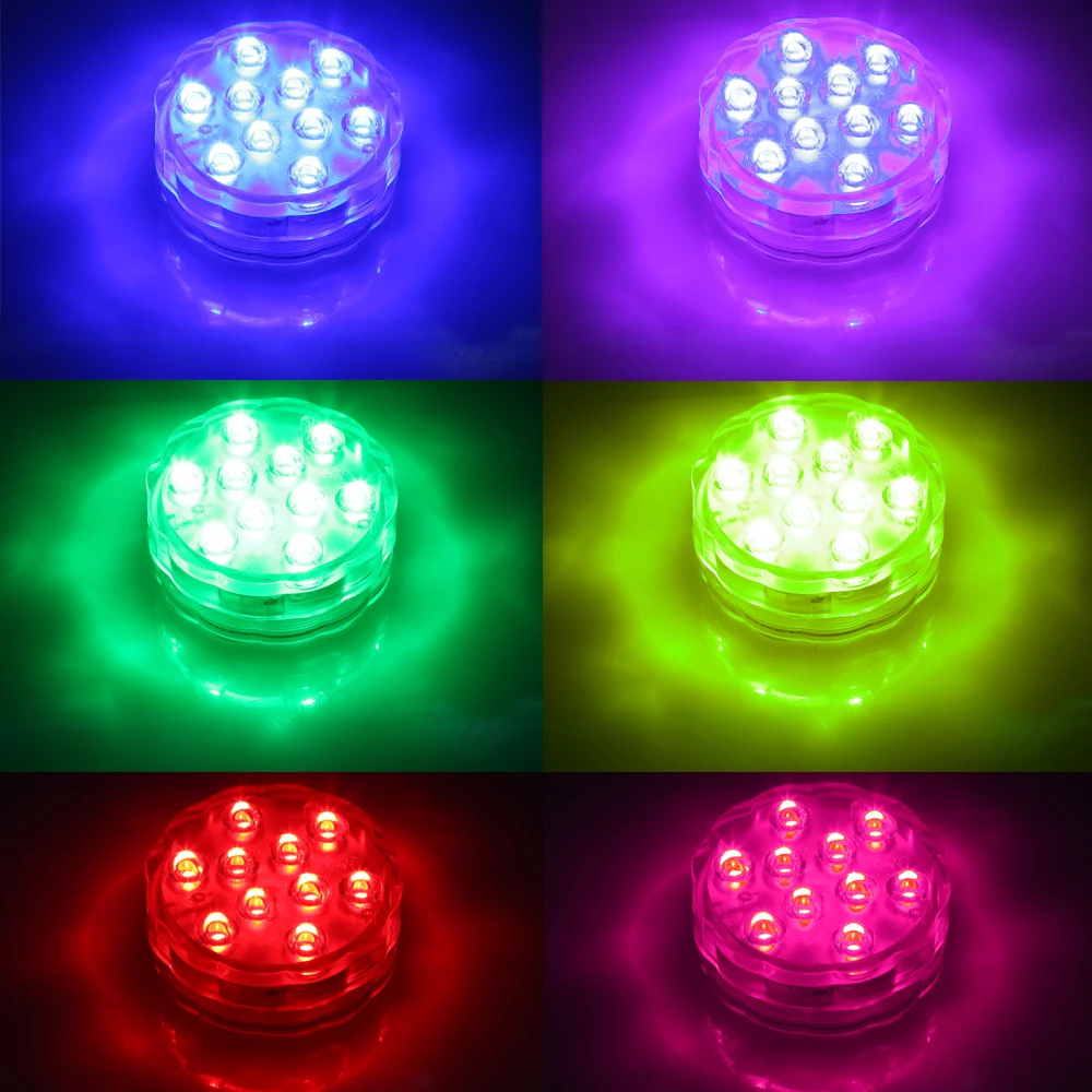 AGM LED погружной свет украшения свечи цветочные чайные лампы водонепроницаемые 10LED