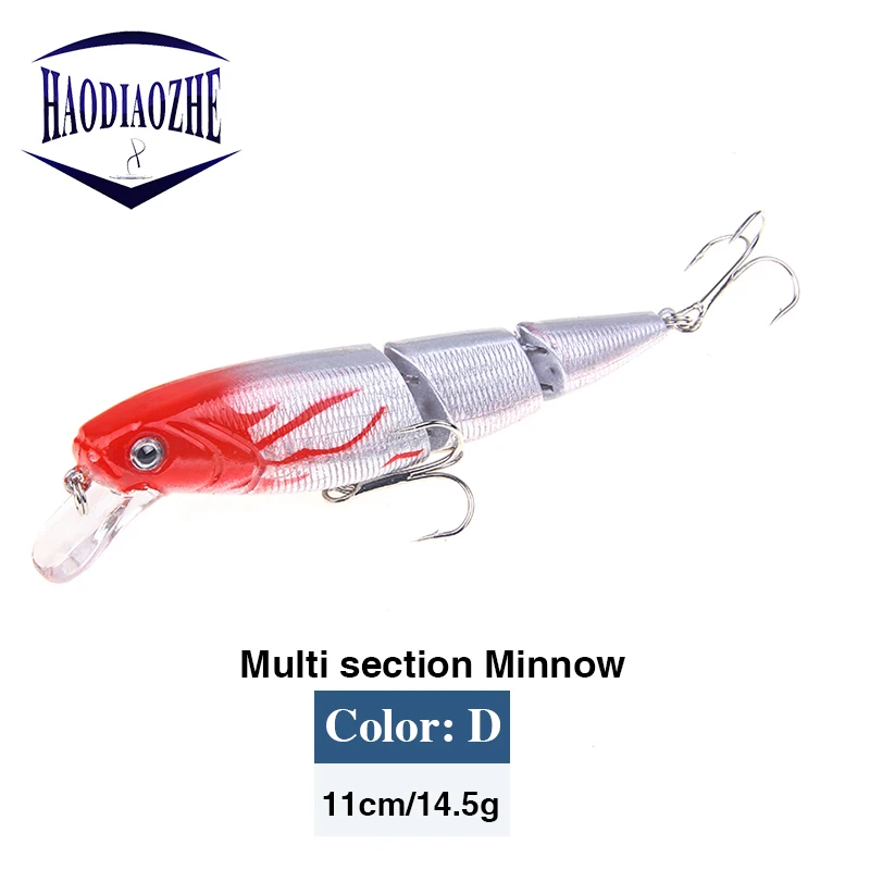 Соединенные рыболовные приманки Minnow 3 секции 11 см 14 5 г твердая приманка