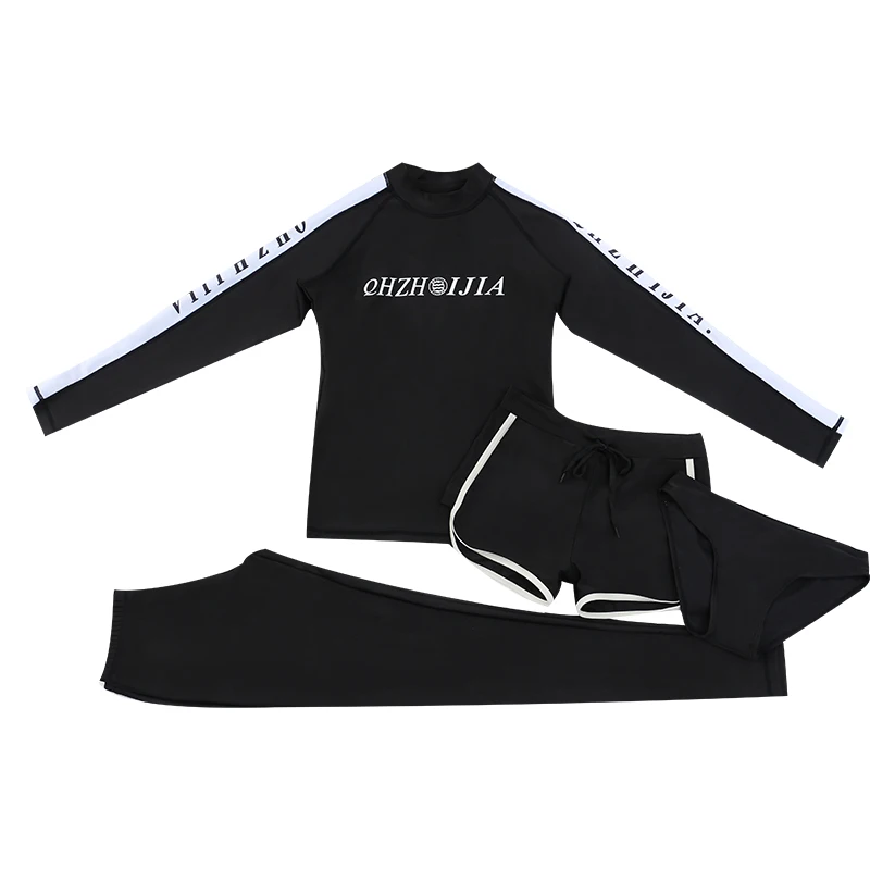 

Rhyme Lady Women Swimwear four pieces Long Sleeve Rash Guard with long pants sun protection 2019 new arrival girls bathing suit