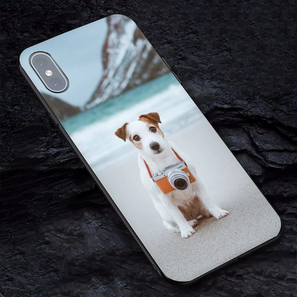 Джек Рассел терьер Dogcase для iphone 7 plus мягкий tpu чехол телефона 6 6s X XR XS MAX coque