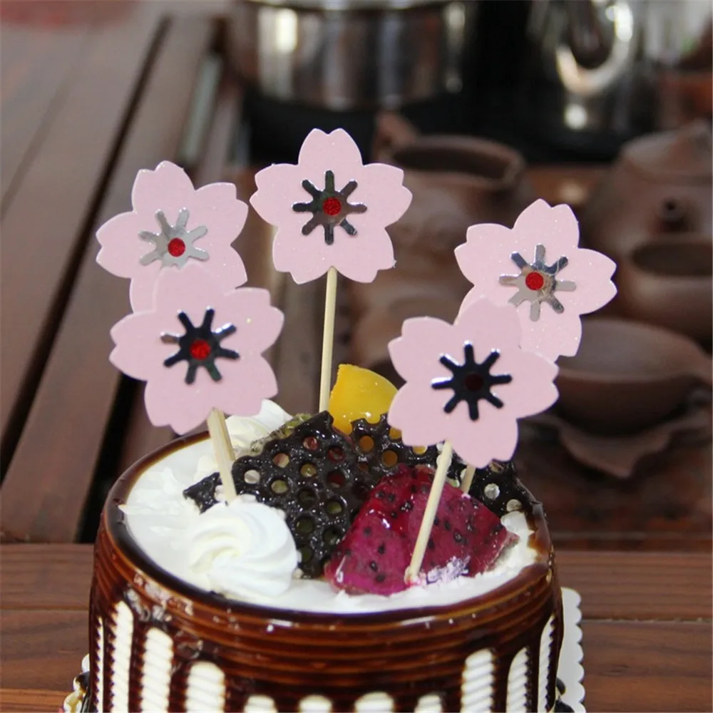 CRLEY 10 шт. вишневый цвет торт Топпер персонализированные украшения на день