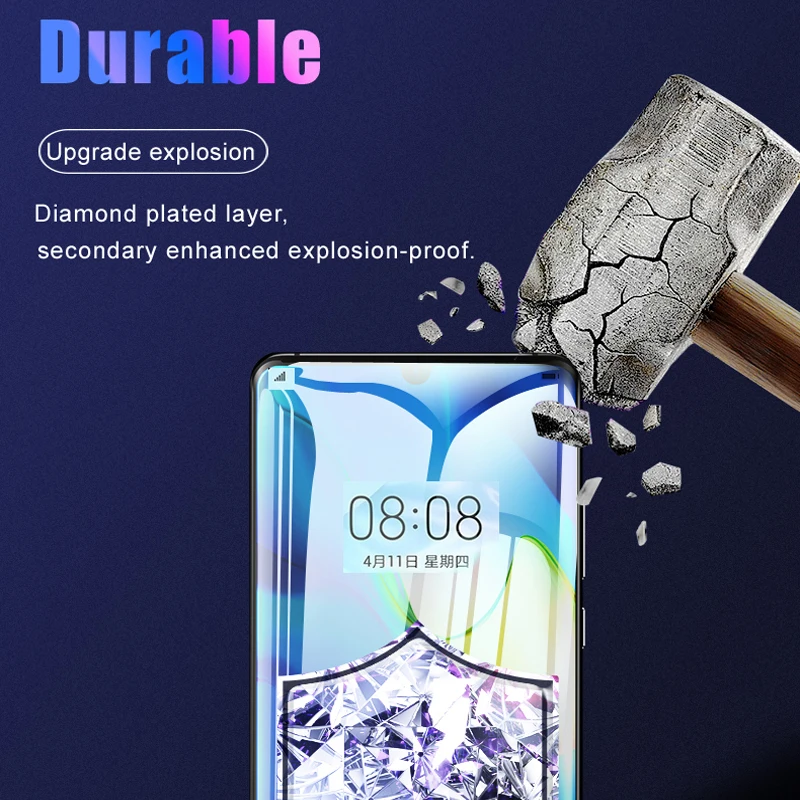 VPOWER 9D Full Cover P30 HD Tempered Glass Film For Huawei Pro 9H Screen Protector | Мобильные телефоны и аксессуары