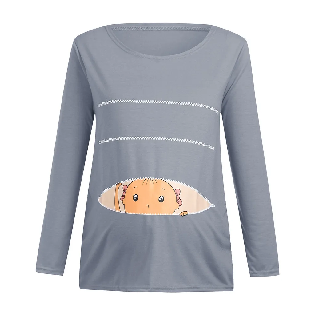 TELOTUNY Женская свободная и Удобная Повседневная Блузка для беременных топы с