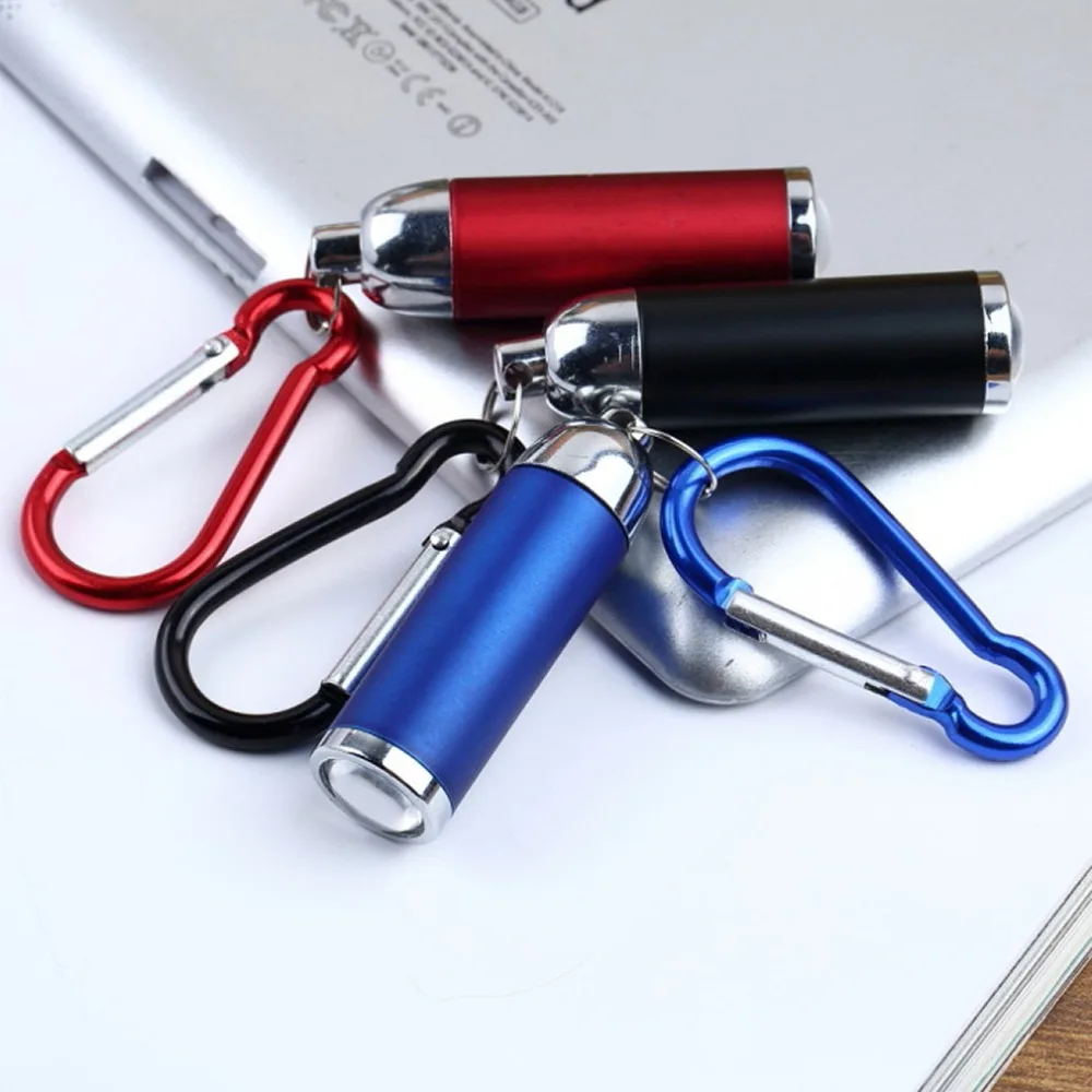 1pc Mini Convex Mirror LED Flashlight Torch clip camp key chain Carabiner no battery new arrival | Спорт и развлечения