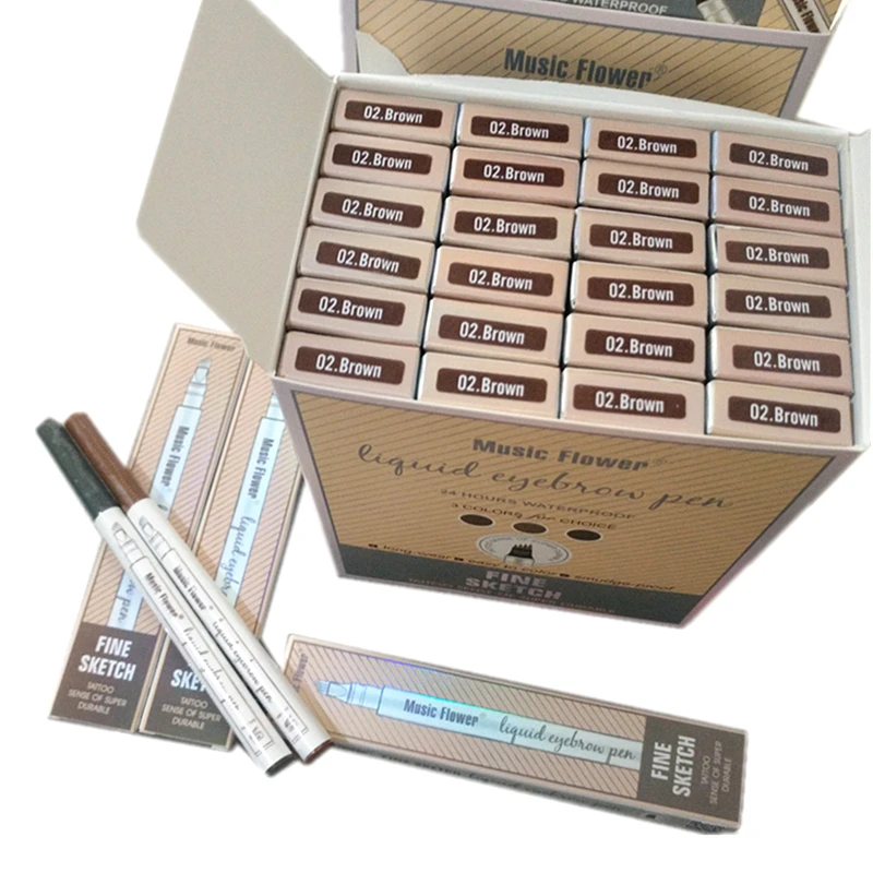 Двухсторонние карандаши для бровей с музыкальными цветами 3 цвета тату ручка