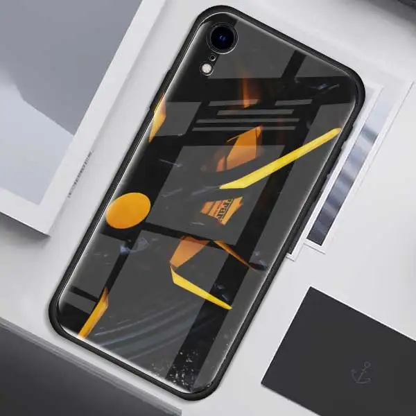 001 Чехол из закаленного стекла для приборной панели колеса автомобиля для Apple iPhone XR 7 8 6 6S Plus X XS MAX, чехол для мобильного телефона с мягким краем - Цвет: 001