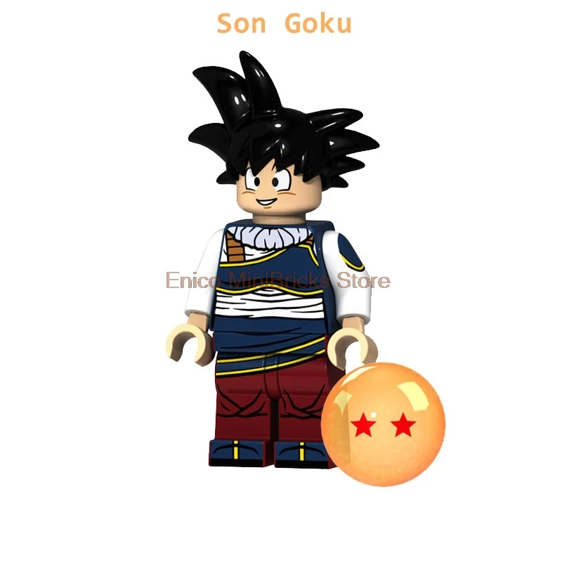 Son Goku Аниме Powerpuff девушка фигурка цветок Лютик пузыри Dragon Ball Супер Герои строительные блоки игрушки для детей - Цвет: Son Goku