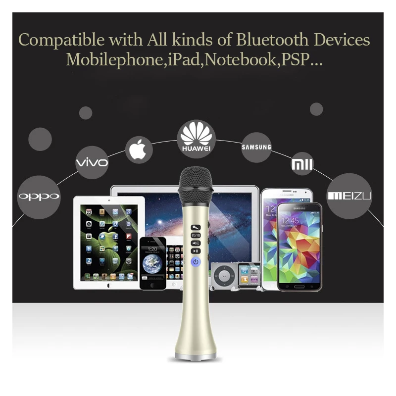 FELYBY профессиональный bluetooth беспроводной микрофон динамик ручной караоке