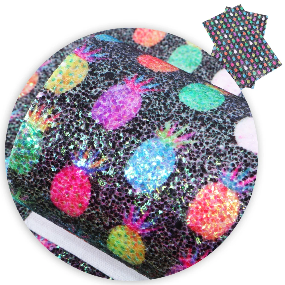 David accessories 20*33cm Glitter Sequin Pineapple Leopard Heart Love Faux Synthetic Leather DIY Hairbow Bags Decoration 1Yc4879 | Дом и сад