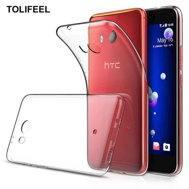 TOLIFEEL For HTC U11 Case Slim Luxury Silicone Cover Shockproof Soft TPU Transparent Phone Back Protection Shell |