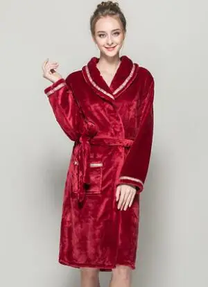 style 6 Осенне-зимний банный халат для женщин, фланелевый Халат с длинным рукавом, женская и Мужская одежда для сна, домашняя пижама - Цвет: style 6