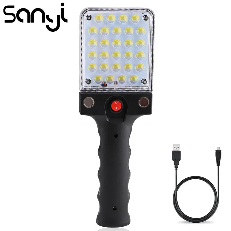 Портативный фонарь SANYI со встроенным аккумулятором 18650 фонарик с 2 режимами USB