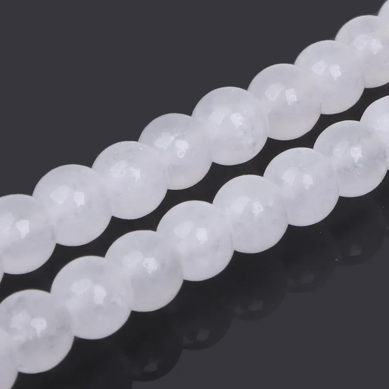 Natural Stone Round Transparent White 4mm 6mm 8mm 10mm Spacer Beads Pick Size for Bracelet Necklace DIY Jewelry Making | Украшения и