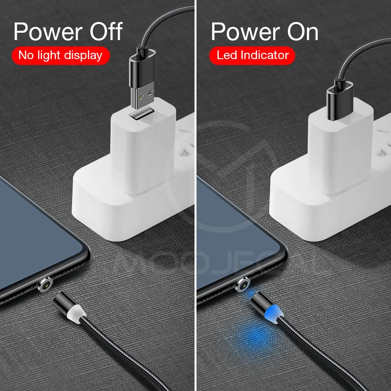 MOOJECAL USB Type C Fast Charging usb c Magnetic cable Type-c Data Cord Android Charger Cable For Samsung S8 S9 Note 8 | Мобильные