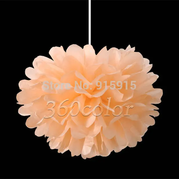 10 шт./лот 8 дюймов(20 см) папиросная бумага Pom Poms Цветочные шары из бумаги ремесла Рождество Свадебная вечеринка украшения много цветов - Цвет: Apricot