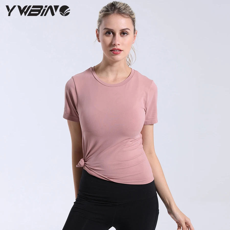 YWBIN женская спортивная одежда Топ Фитнес женский трикотаж бесшовные короткий
