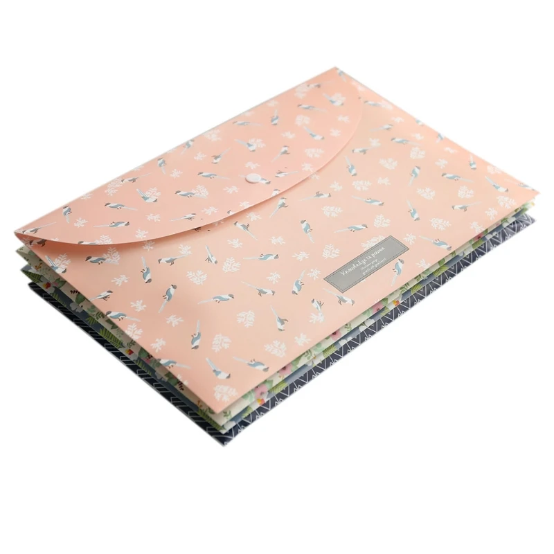 

NoEnName_Null 1Pc High Quality A4 Flig Bag Durable Folder Snap Floral File Bag Paper A4 School Stationery Office School Supplies