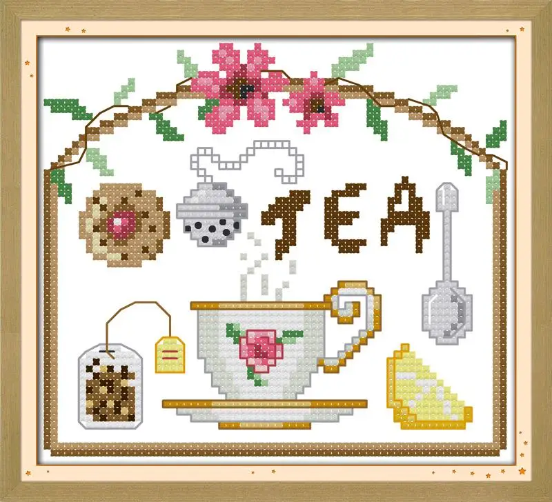 Tea time DMC хлопковая Вышивка крестом 11CT 14CT Diy рукоделие Счетный набор крестиков для