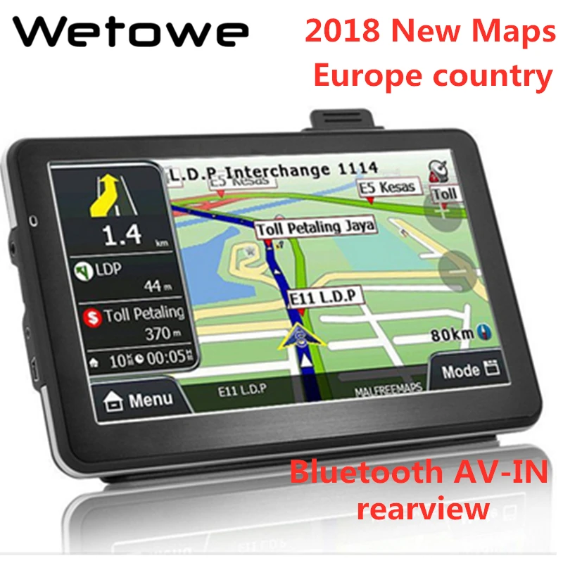 Wetowe G5 5 дюймов Автомобильный GPS навигатор WinCE 6 0 FM Bluetooth AV IN камера заднего вида