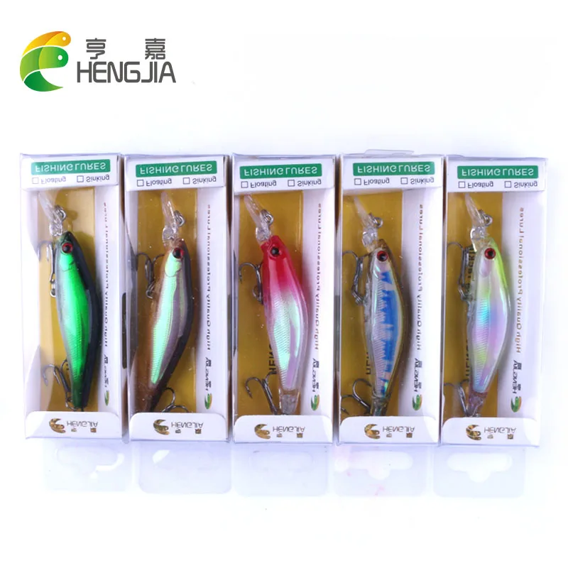 

HENGJIA 10pcs 8cm 6.3g hard plastic minnow fishing lures wobblers pike artificial crankbaits pesca swim baits fishing tackles