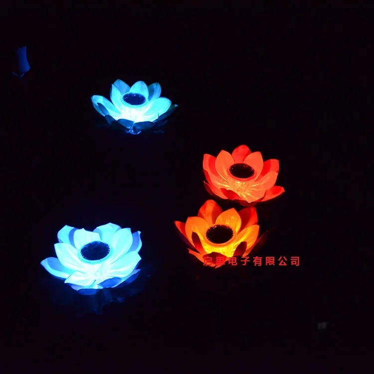 

Solar Led lotus water floatage lamp water lily floatage light Colorful discoloration wish lamp