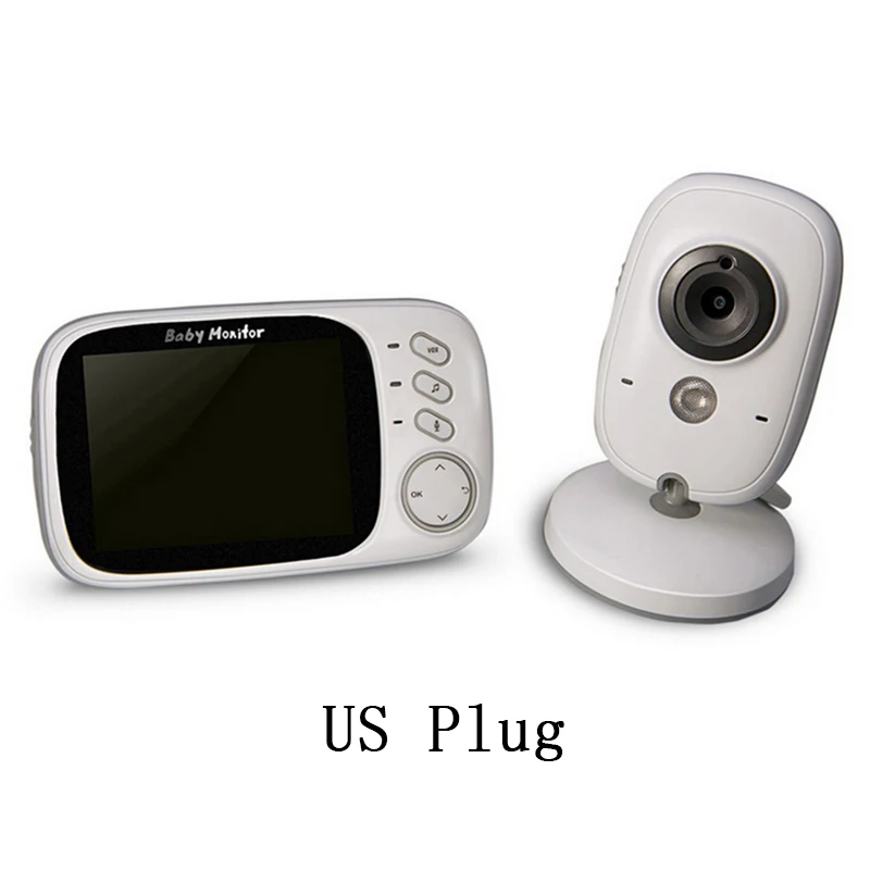 US Plug VB603, 3,2 дюймов, беспроводной монитор для пожилых детей, забота о безопасности, ночное видение, спящий ЖК-дисплей, монитор температуры видео - Цвет: US Plug