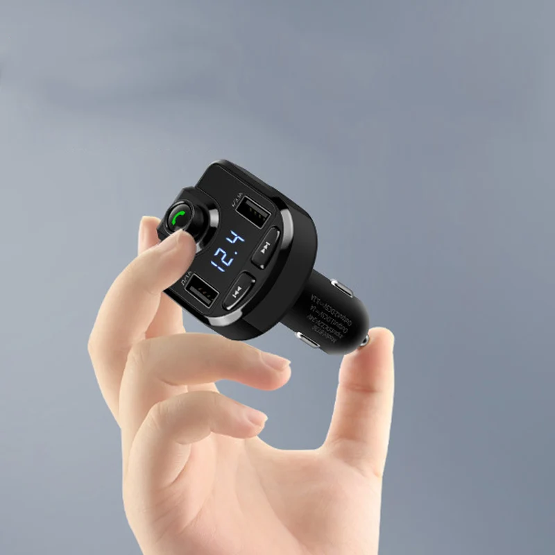 2019 горячее беспроводное Bluetooth FM автомобильное зарядное устройство с ручными