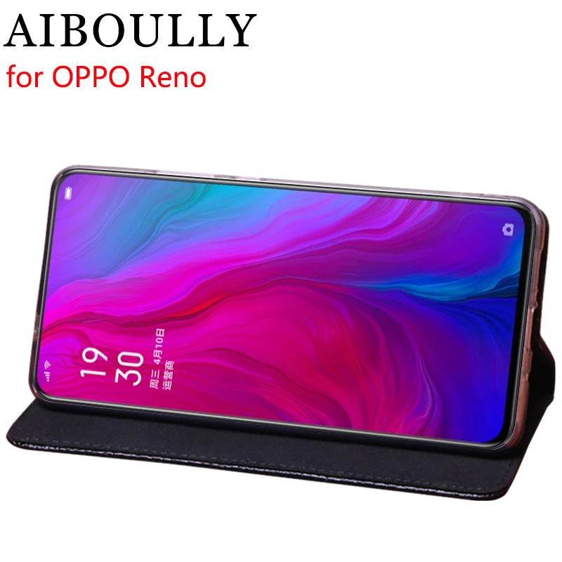 Чехол AIBOULLY для OPPO Reno мягкий силиконовый кожаный чехол с откидной крышкой