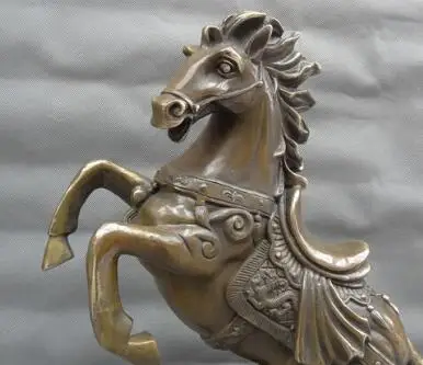 15 &quotкитайские бронзовые богатые Дракон YuanBao вверх скачок Лошадь статуя на